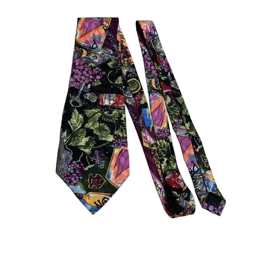 Nicole Miller Tie Men's Necktie Wine Lovers Vineyards Napa Valley